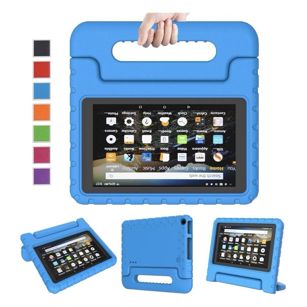LTROP Kids Case for Amazon Fire 7 Tablet 9th Gen 2019 7in Blue EVA Handle Stand